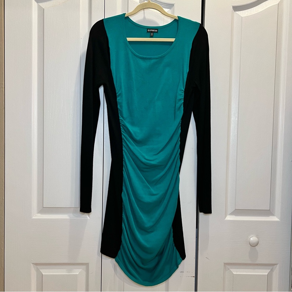 Express Color Block Sweater Dress